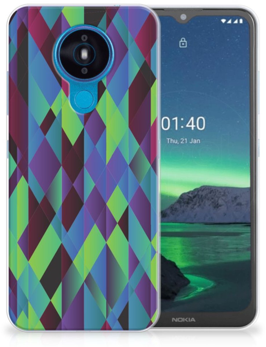 Nokia 1.4 TPU Hoesje Abstract Green Blue