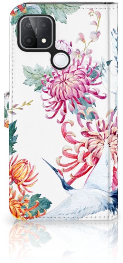 OPPO téléphone OPPO A15 Portefeuille Bookcase Oiseau Fleurs