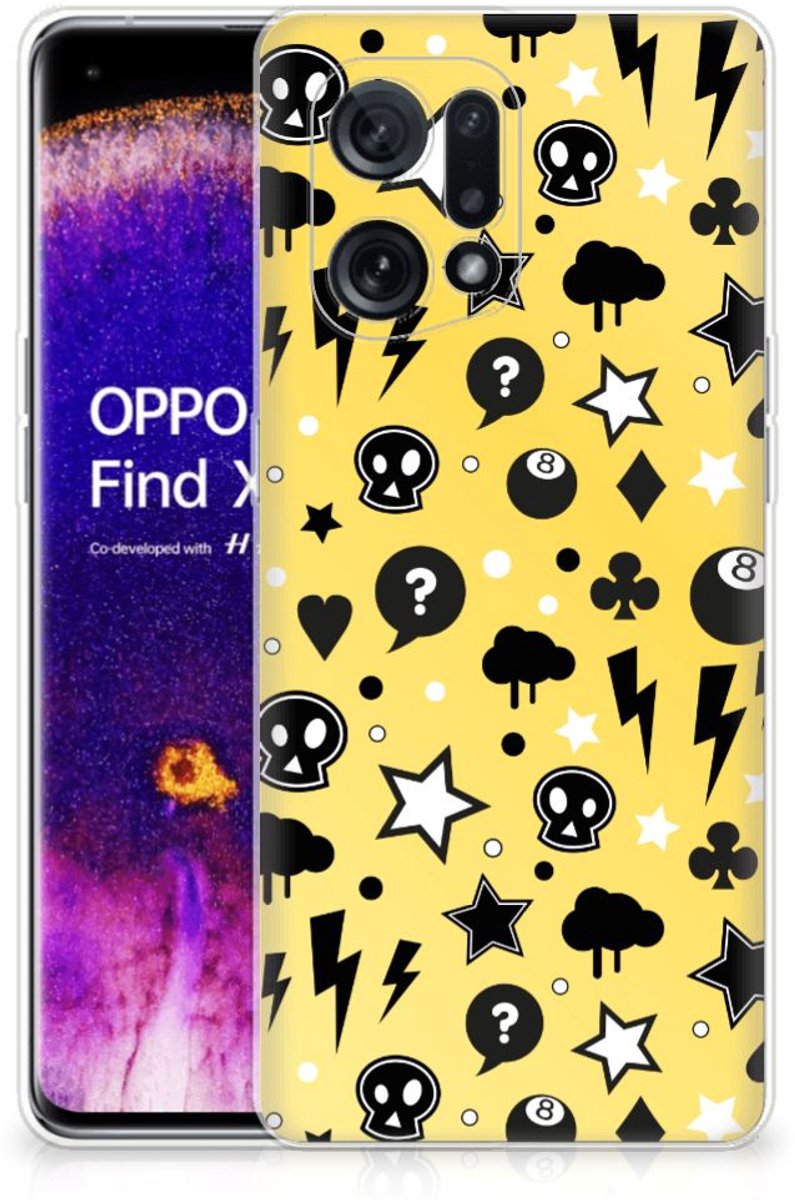 Silicone Back Case OPPO Find X5 Punk Geel