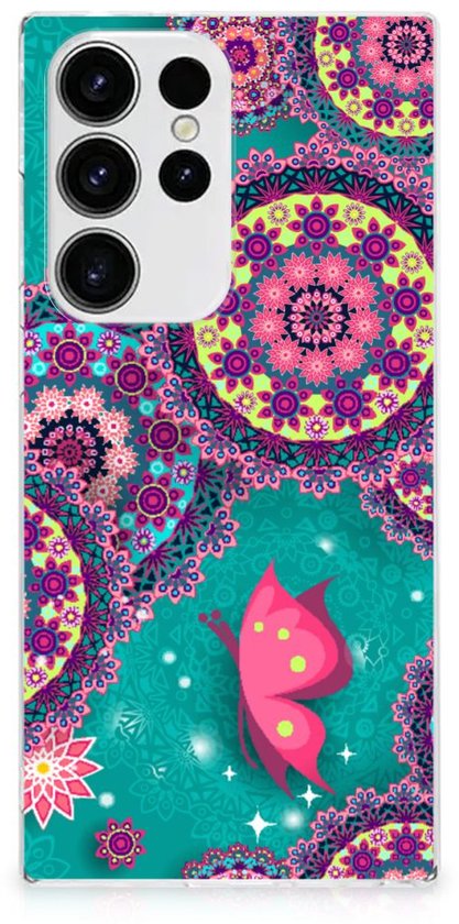 Coque Smartphone pour Samsung Galaxy S23 Ultra Coque Cercles Et Papillons