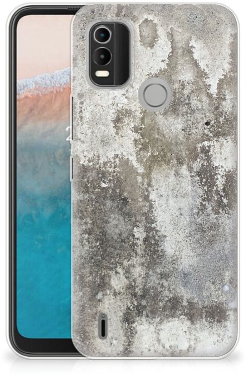 Nokia C21 Plus TPU Siliconen Hoesje Beton Print