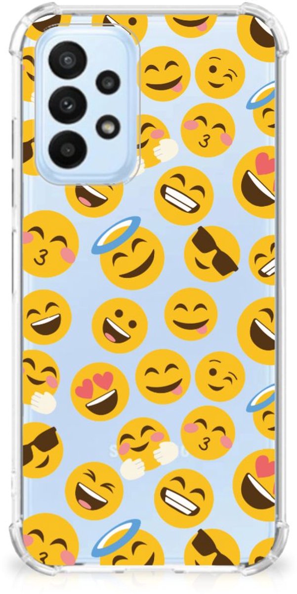 Samsung Galaxy A23 Doorzichtige Silicone Hoesje Emoji