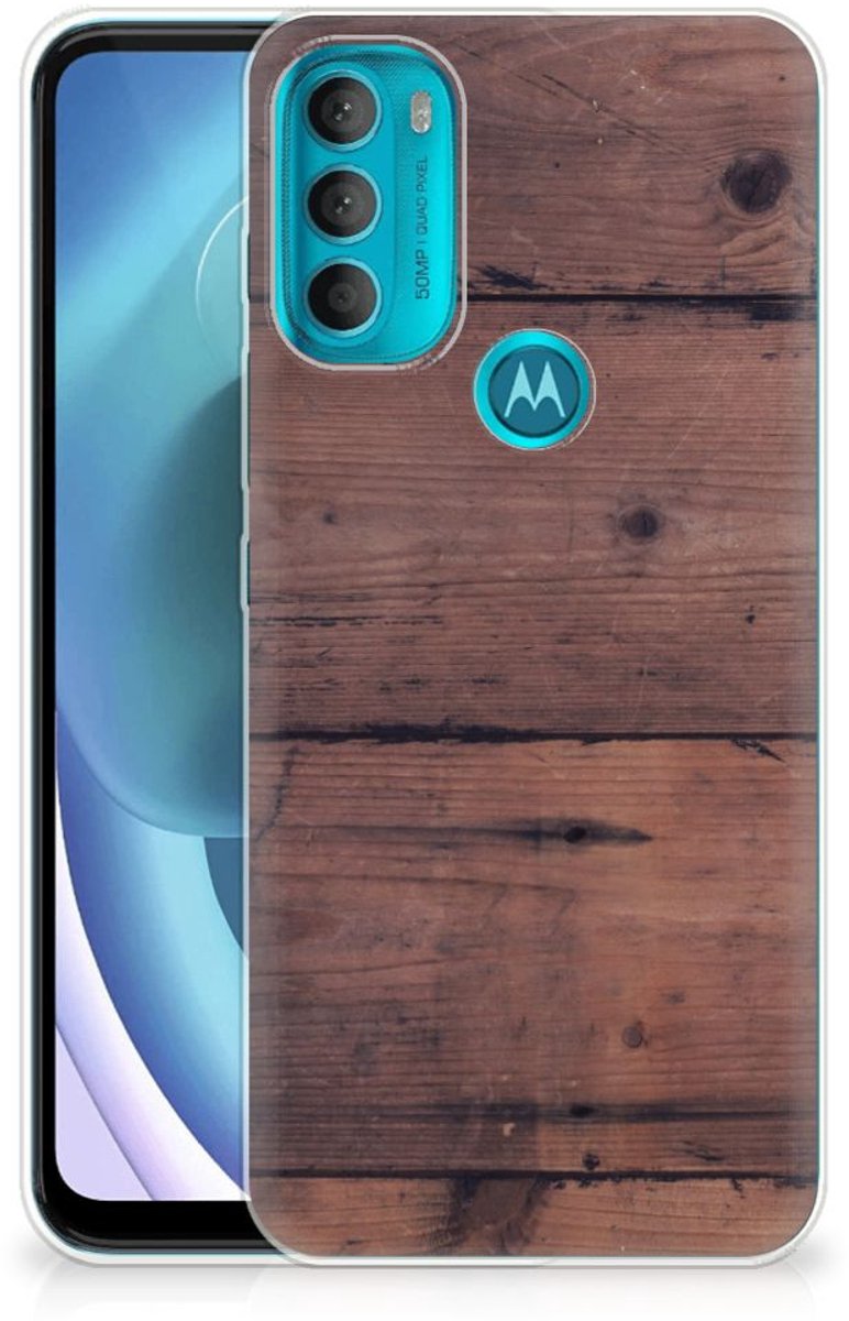 Motorola Moto G71 5G Bumper Hoesje Old Wood