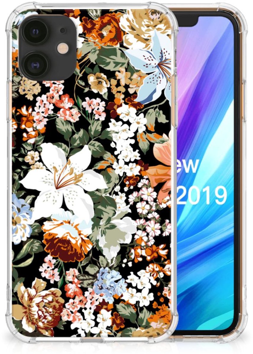 Case voor Apple iPhone 11 Dark Flowers