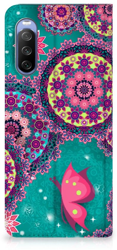 Etui à Rabat Sony Xperia 10 III Smart Cover Cercles et Papillons