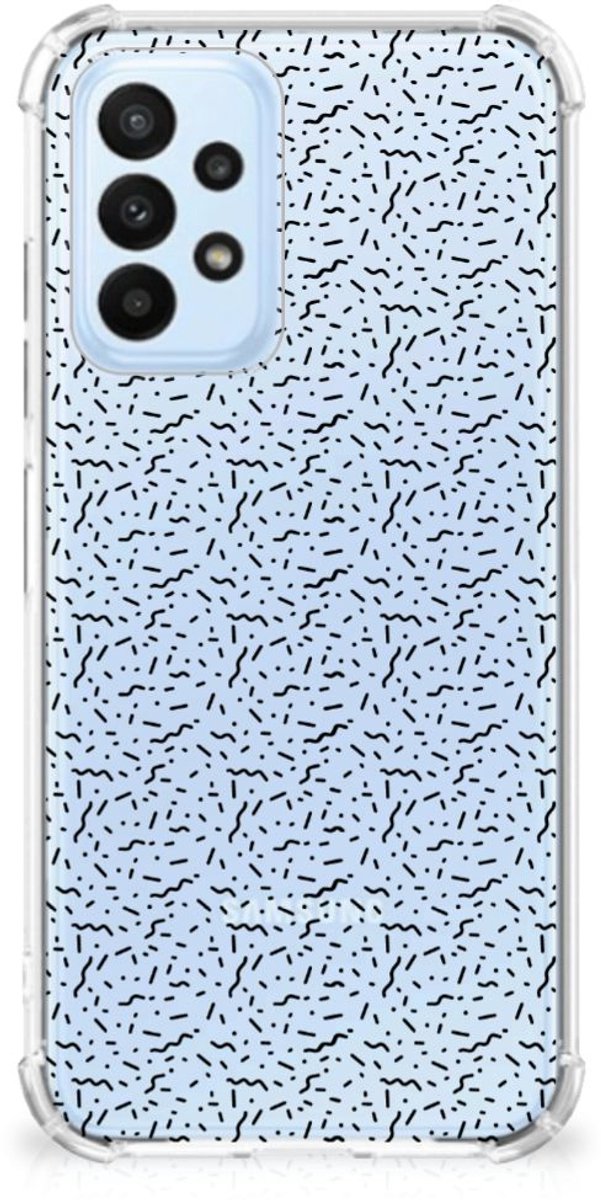 Samsung Galaxy A23 Doorzichtige Silicone Hoesje Stripes Dots
