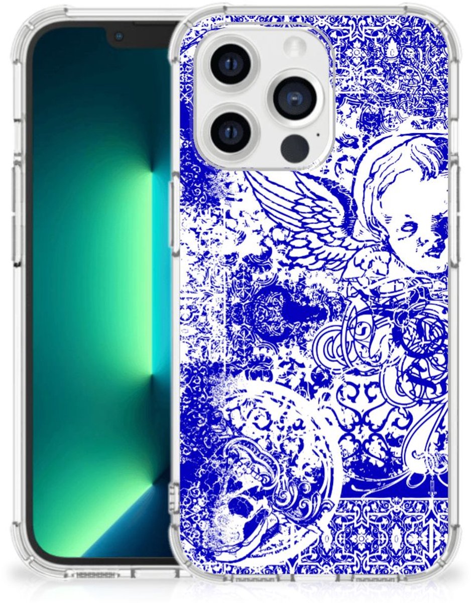 Extreme Case iPhone 13 Pro Max Angel Skull Blauw