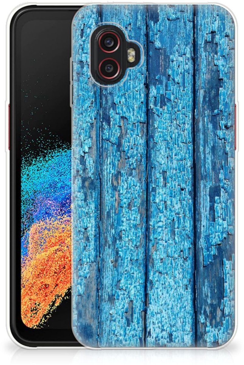 Samsung Galaxy Xcover 6 Pro Bumper Hoesje Wood Blue