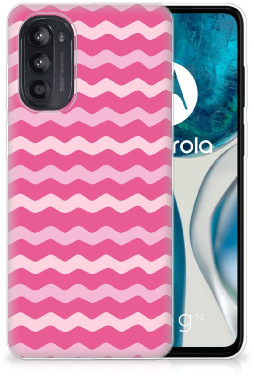TPU Hoesje voor Motorola Moto G52/G82 TPU bumper Waves Pink