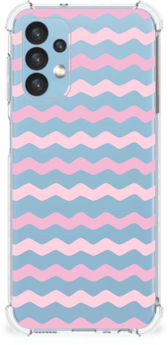 Samsung Galaxy A13 (4G) Doorzichtige Silicone Hoesje Waves Roze
