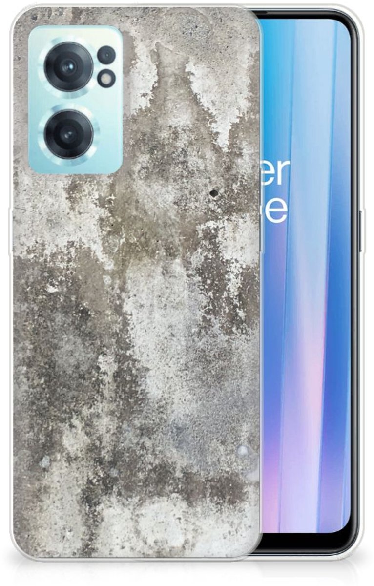 OnePlus Nord CE 2 5G TPU Siliconen Hoesje Beton Print