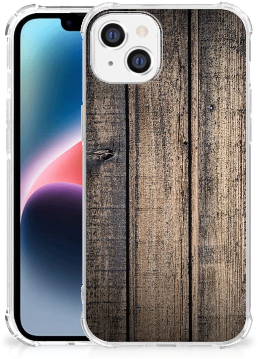 Apple iPhone 14 Plus Stevig Telefoonhoesje Steigerhout