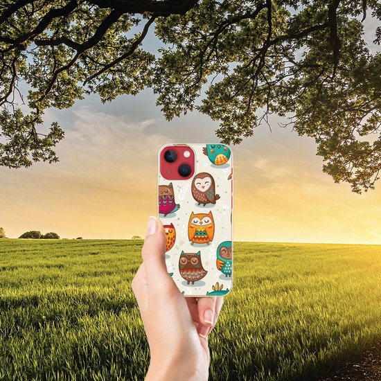 Coque Téléphone pour Apple iPhone 13 Silicone Gel Case Joyeux Owls