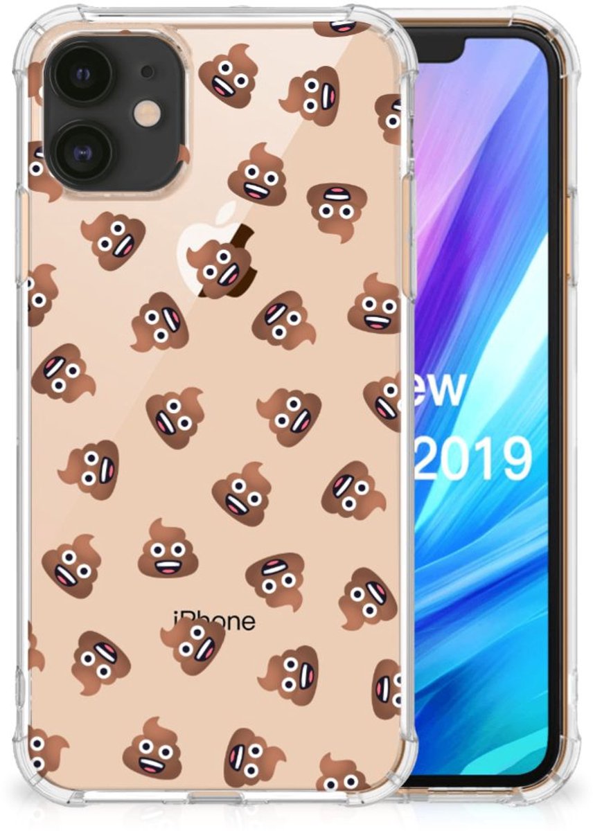 Doorzichtige Silicone Hoesje voor Apple iPhone 11 Poep Emojis