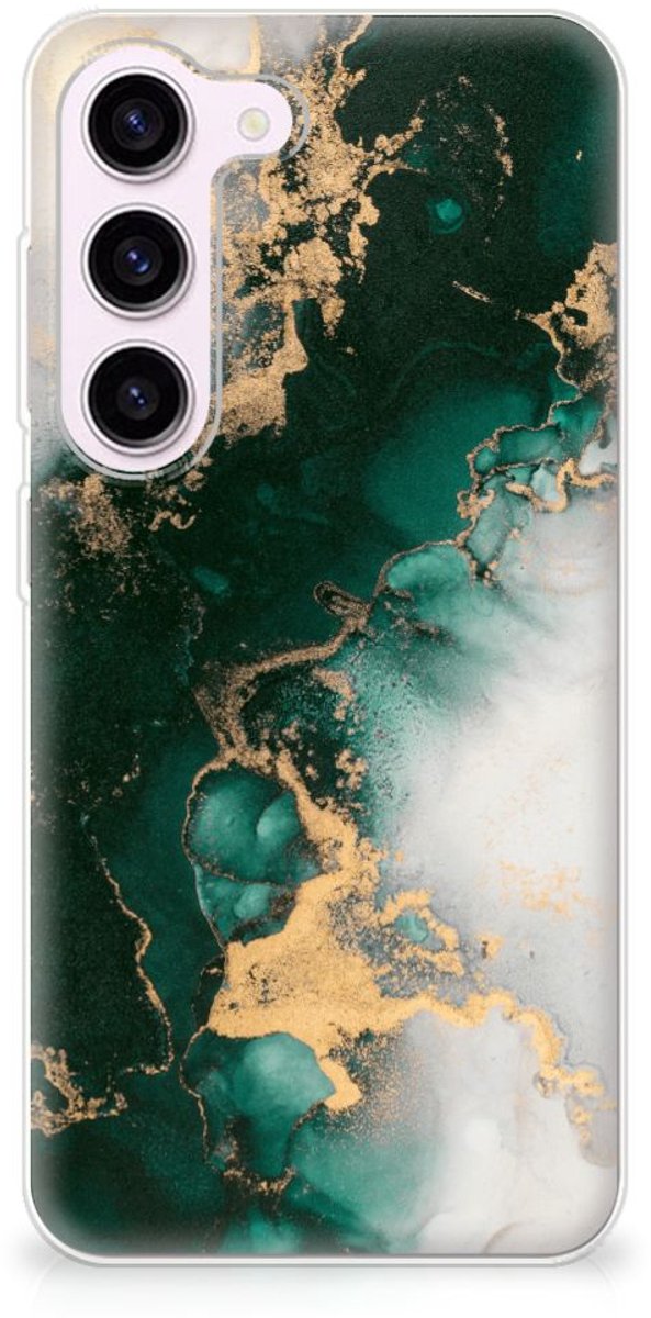 TPU Siliconen Hoesje voor Samsung Galaxy S23 Marmer Groen