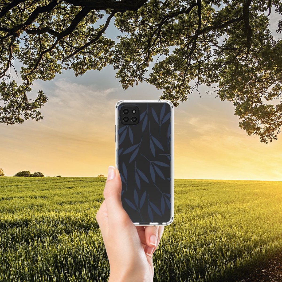 Samsung Galaxy A22 5G Case Leaves Blue