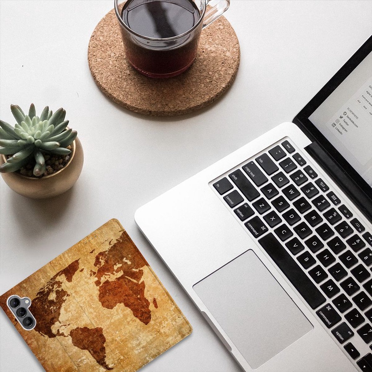 Samsung Galaxy A34 Book Cover Wereldkaart
