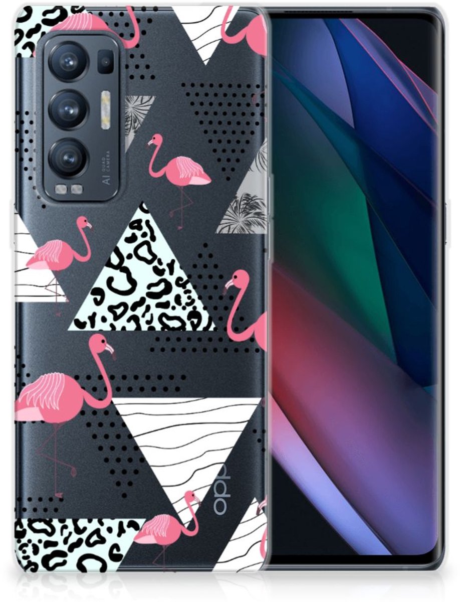 OPPO Find X3 Neo TPU Hoesje Flamingo Triangle