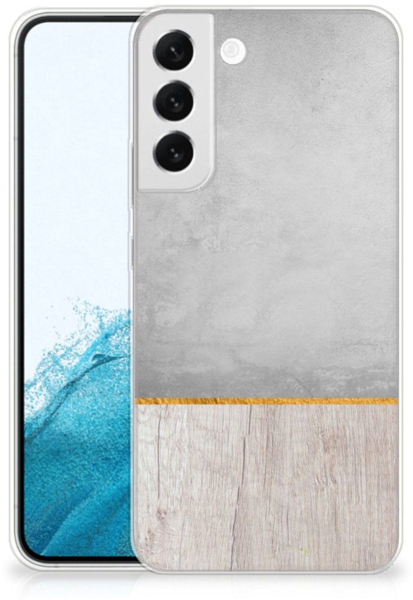 Samsung Galaxy S22 Plus Bumper Hoesje Wood Concrete