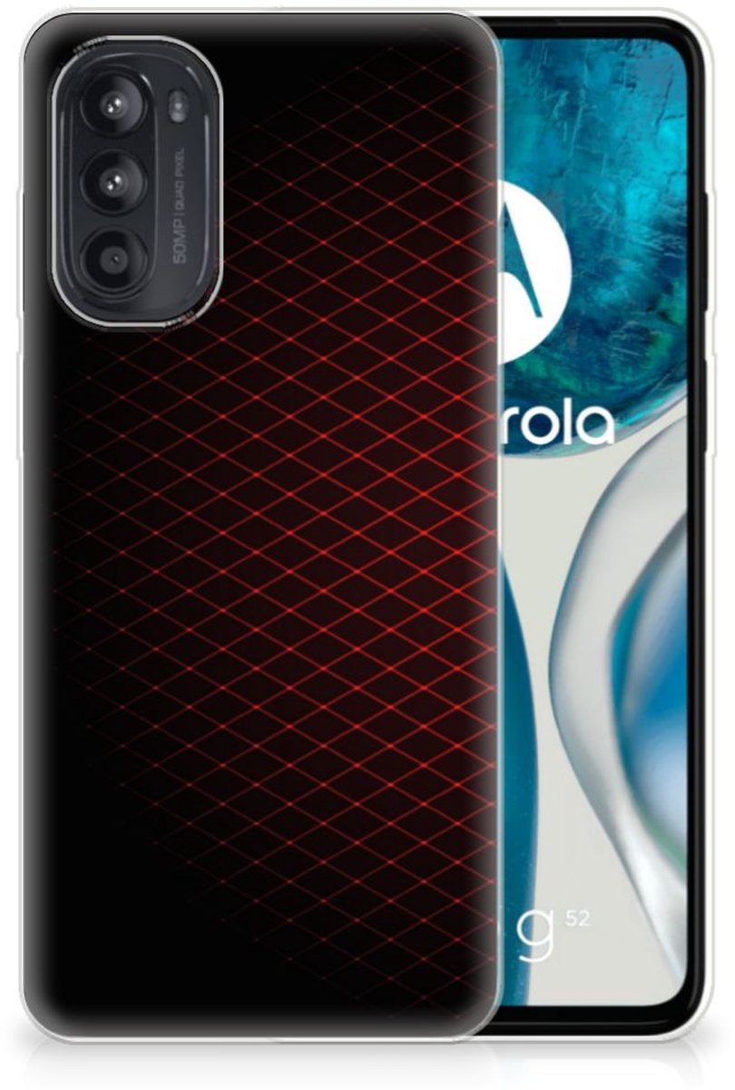 Motorola Moto G52/G82 TPU bumper Geruit Rood