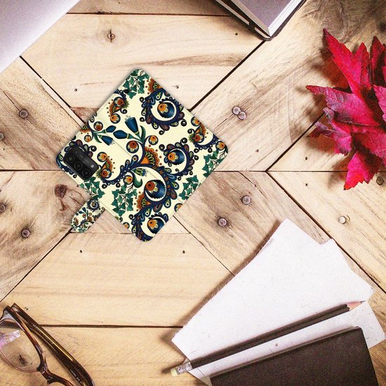 Coque avec pour OPPO A54 5G | A74 5G | A93 5G Portefeuille Baroque Fleur