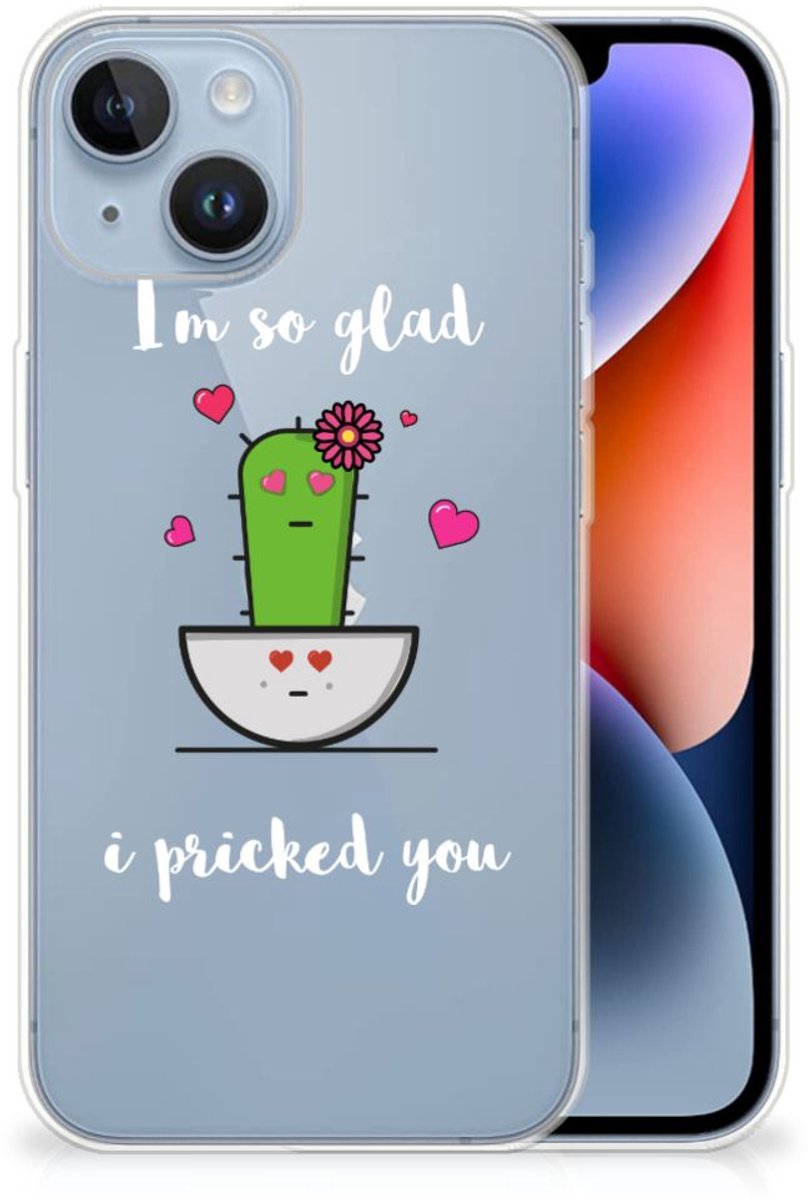 Back Cover voor Apple iPhone 14 Telefoonhoesje met Naam Cactus Glad