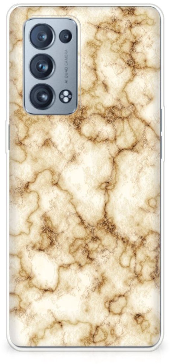 OPPO Reno 6 Pro Plus 5G TPU Siliconen Hoesje Marmer Goud