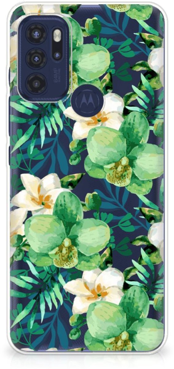 Motorola Moto G60s TPU Case Orchidee Groen
