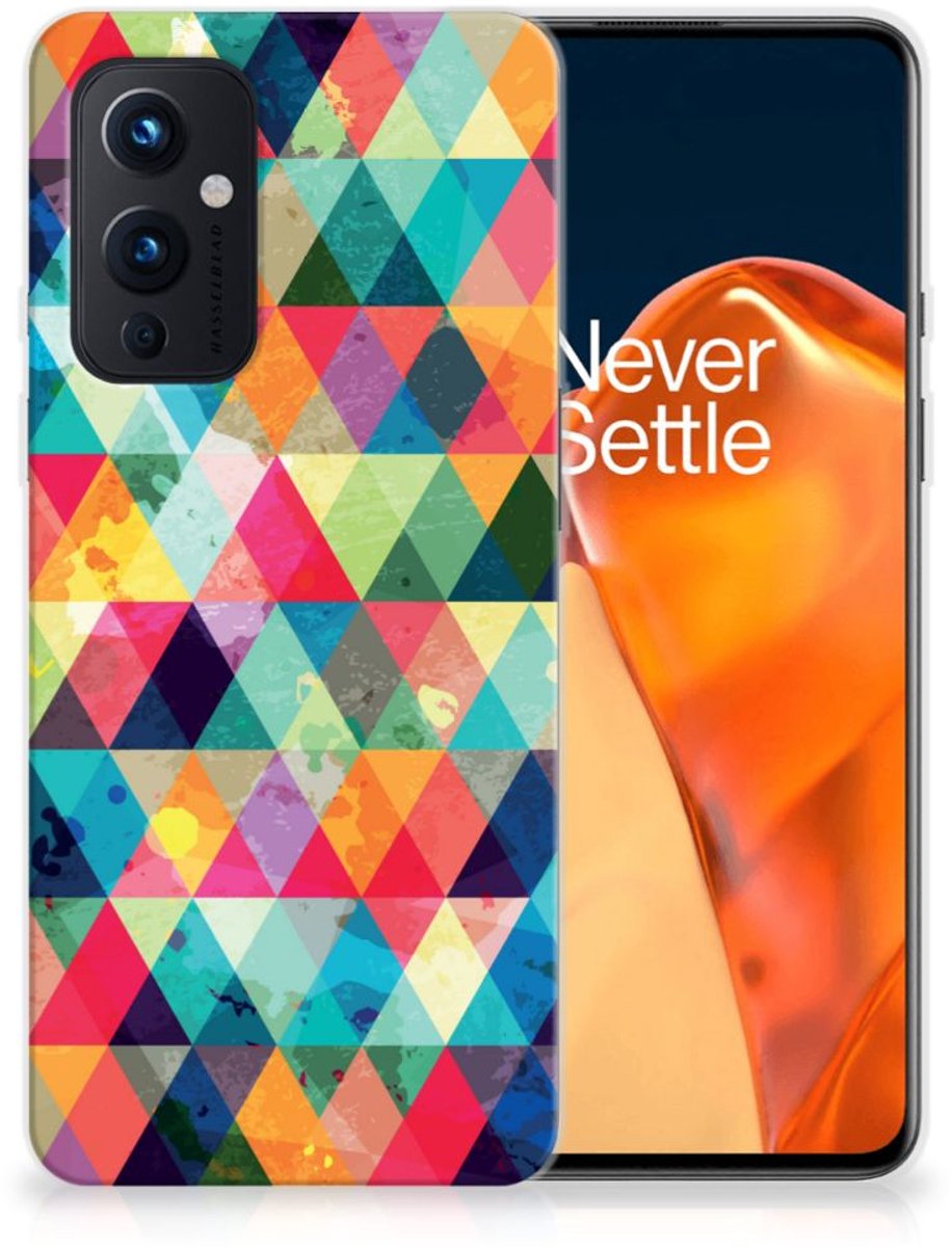 Back Cover voor OnePlus 9 TPU bumper Geruit
