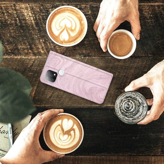 Etui à OPPO A15 Smart Cover Marbre Pink