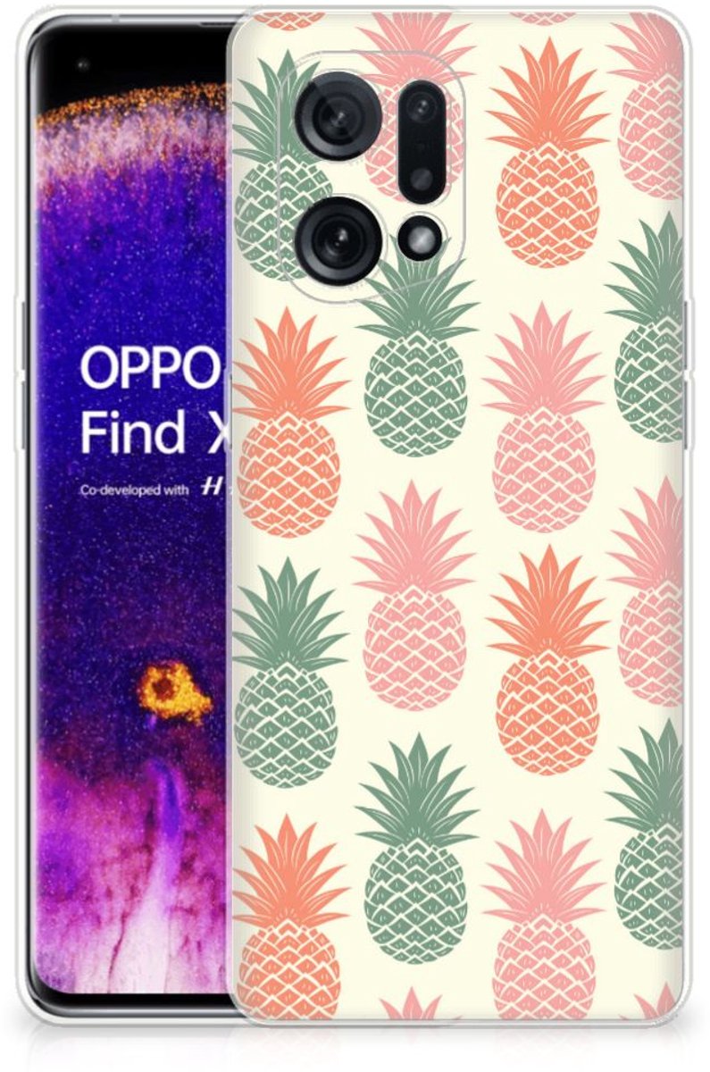 OPPO Find X5 Siliconen Case Ananas