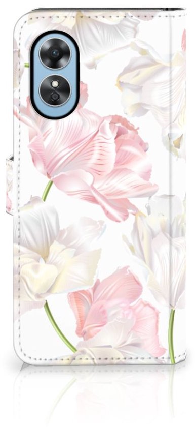 Coque Téléphone OPPO A17 PU Premium Housse pour Belles Fleurs Cadeau d'anniversaire Petite Amie