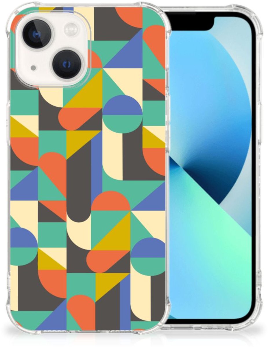 iPhone 13 Doorzichtige Silicone Hoesje Funky Retro