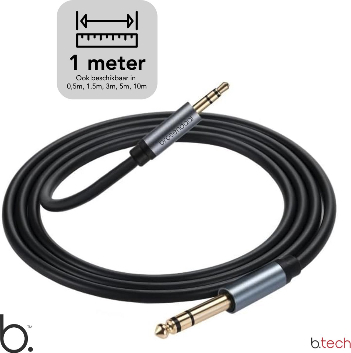 Brosendaal Aux Kabel - Audio kabel 3 5 mm jack to jack - Audiokabel 1 Meter - zwart