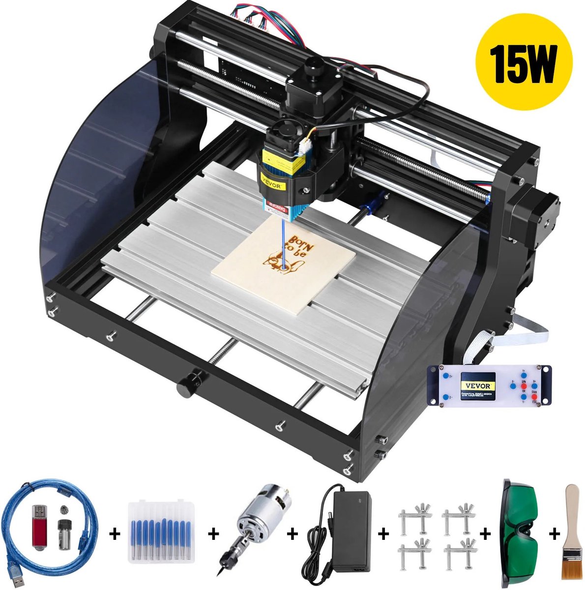 Lasergraveermachine - 3 Assen - GRBL besturing - Houtsnijder - Lasersnijmachine - 40x30x25cm