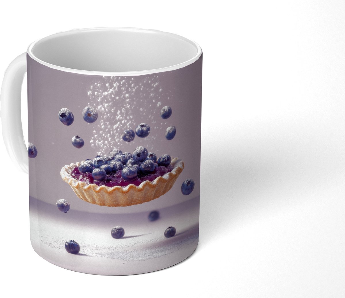 Mok - Koffiemok - Eten - Taart - Bessen - Blauw - Mokken - 350 ML - Beker - Koffiemokken - Theemok