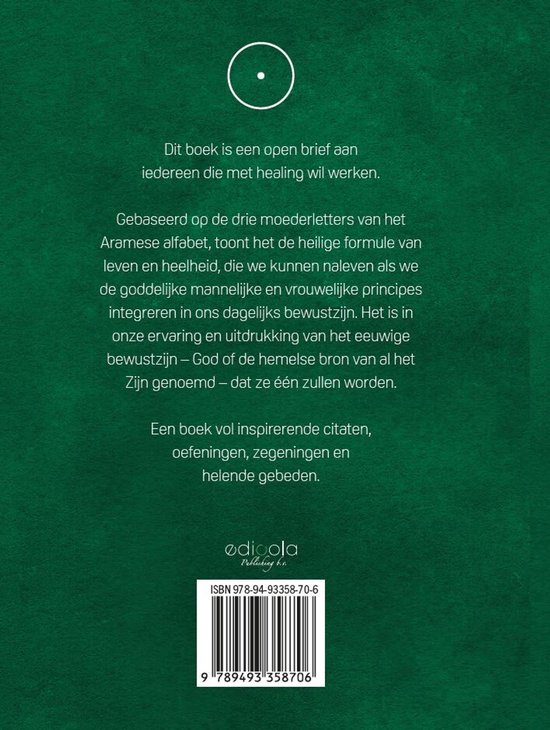 Achterkant van het boek 'De Goddelijke Formule' met tekst en ISBN.