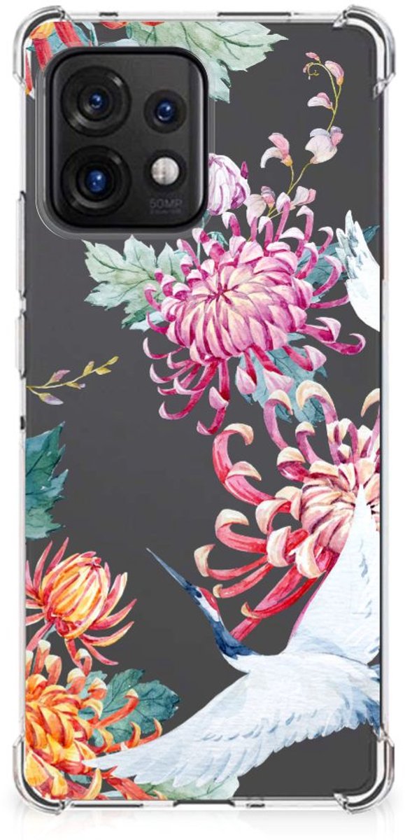 Motorola Edge 40 Pro Case Anti-shock Bird Flowers