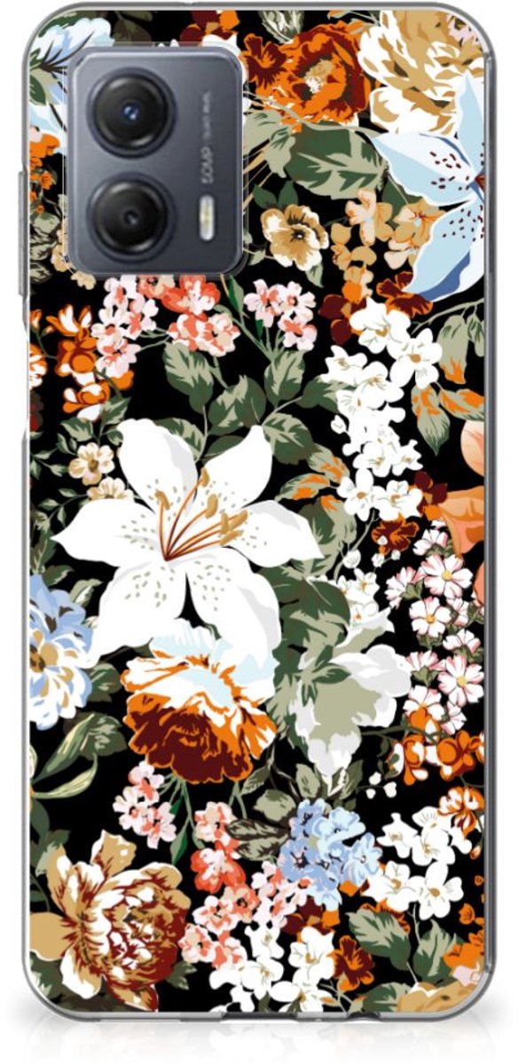 TPU Case voor Motorola Moto G53 Dark Flowers