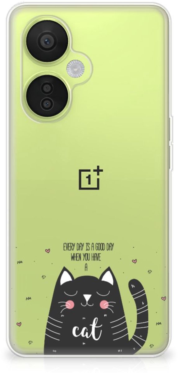 OnePlus Nord CE 3 Lite Telefoonhoesje met Naam Cat Good Day