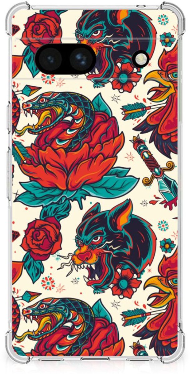 Anti-shock Hoesje met foto voor Google Pixel 7A Old Skool