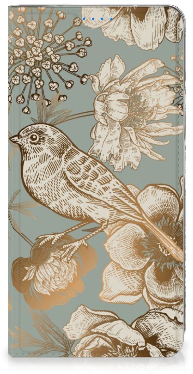 Smart Cover voor Xiaomi Redmi 12 4G Vintage Bird Flowers