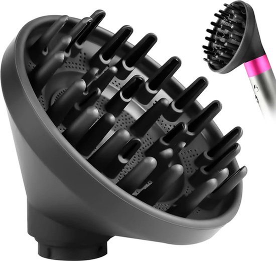 TRESTO – Opzetstuk geschikt voor Dyson Haarstyler – Haardroger Föhn Diffuser, Universeel Stereotype Haar Hoofd – Geschikt voor Airwrap Styler HS05 HS03 HS01-converter – Zwart
