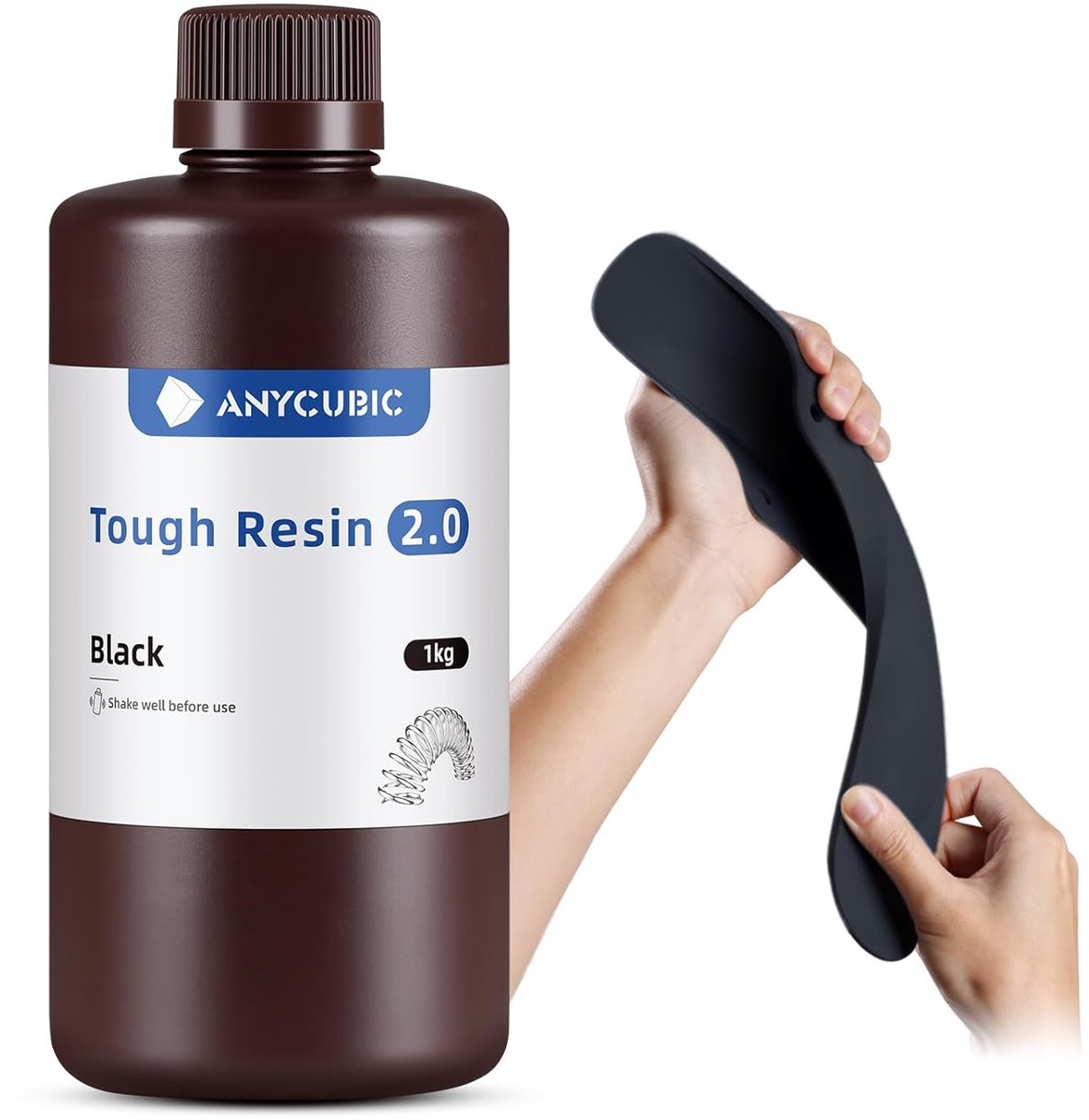 Anycubic SLA 3D printer UV resin 1 liter - Tough Resin 2.0 - Zwart / Black