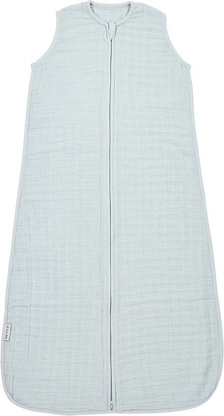 Meyco Baby Uni baby zomerslaapzak - pre-washed hydrofiel - grey blue - 70cm - 0.5 TOG