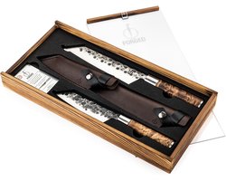 Forged VG10 Bunka messenset 2-delig - 18cm/13cm - In houten giftbox