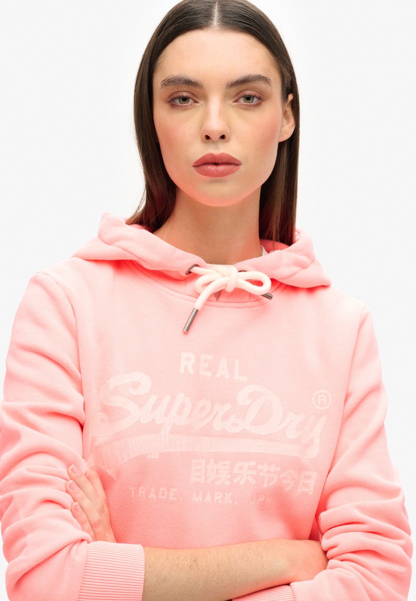 Superdry Neon hoodie met print Dames Hoodies Koraal