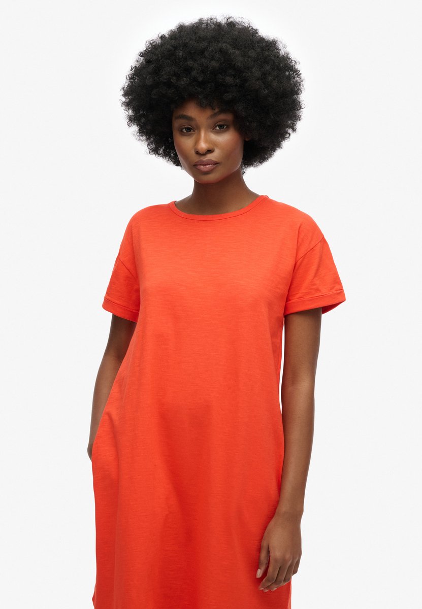 Superdry Midi T-shirtjurk Dames Jurken Oranje