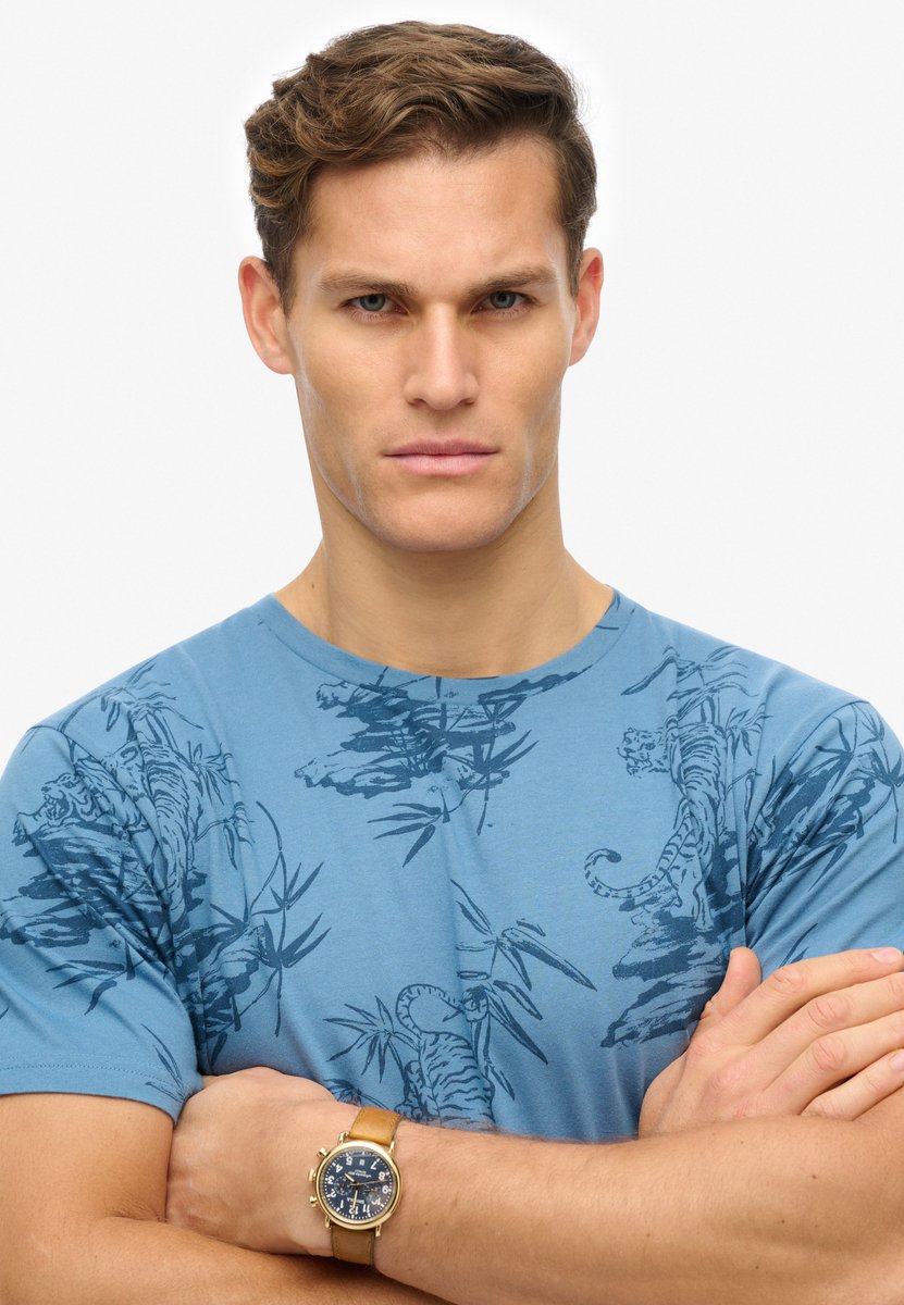Superdry Classic Essential T-shirt met print Heren T-shirts Blauw