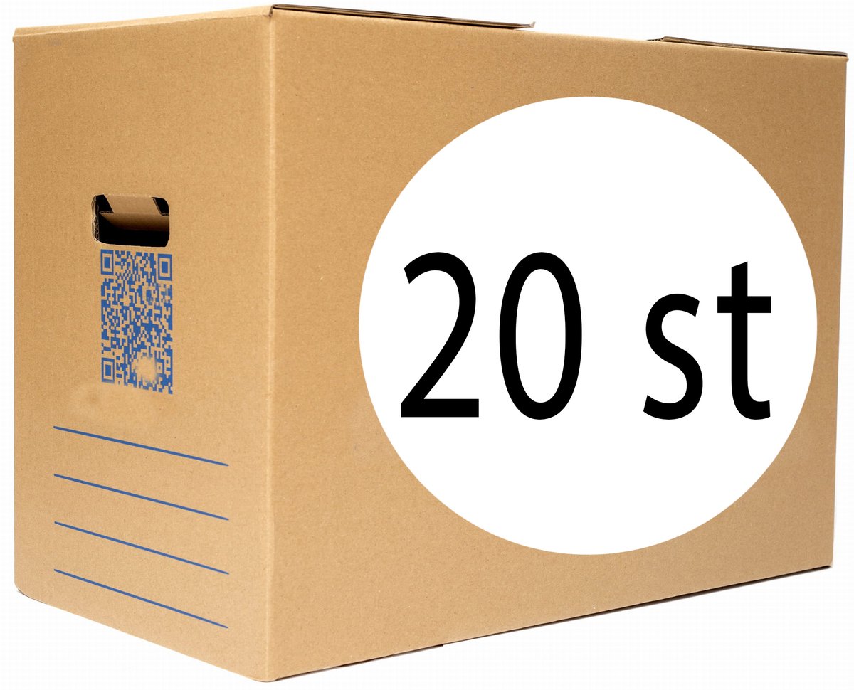 Verhuisdozen 85L – 20 STUKS zelf sluitend geen tape nodig - Extra stevige handvaten en bodem - Automatisch opzetbaar - Direct gebruiksklaar – Opbergbox – Herbruikbaar – Duurzaam – 50 kg laadvermogen - 3-laags karton – Standaard maat 56x41x37cm